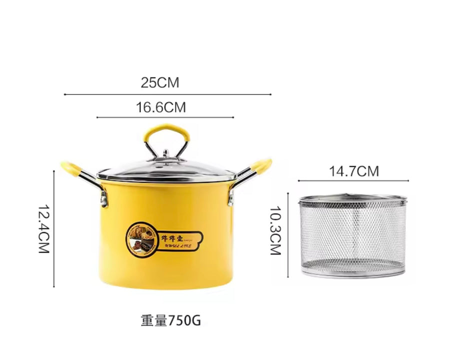 Cartoon Deep Fryer Pot with Basket – 2L / 3L