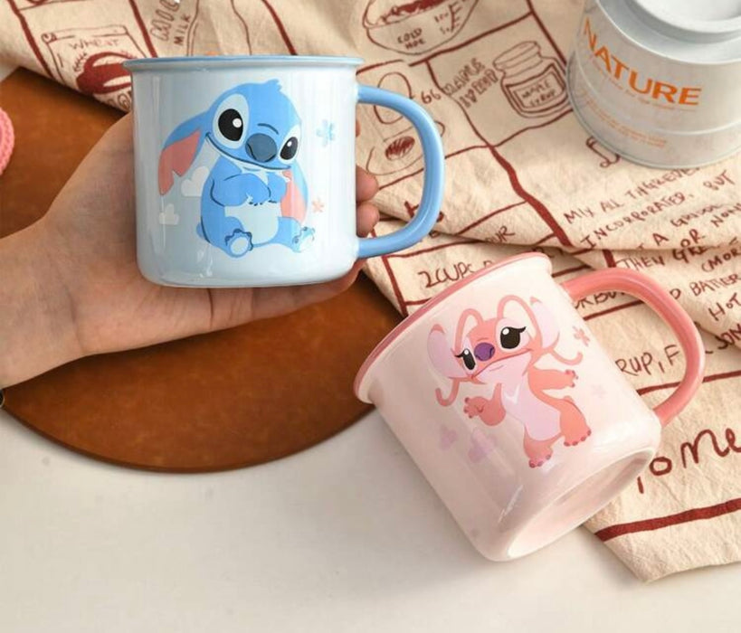 Disney Stitch & Angel Ceramic Mug – Pink or Blue