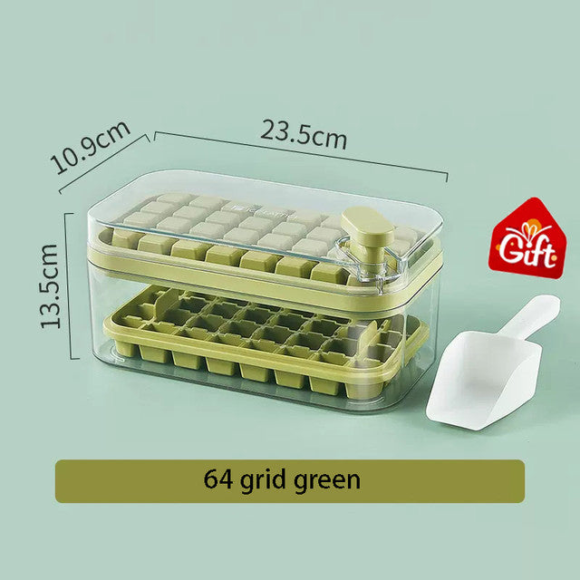 Easy Release Ice Cube Tray with Lid and Bin