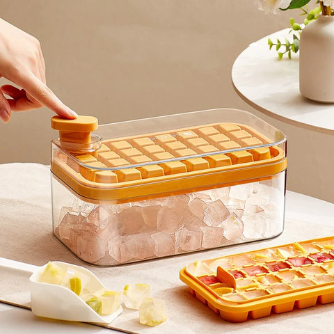 Easy Release Ice Cube Tray with Lid and Bin