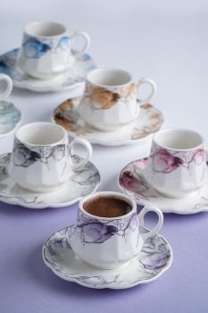Porcelain Coffee Cups Set of 6