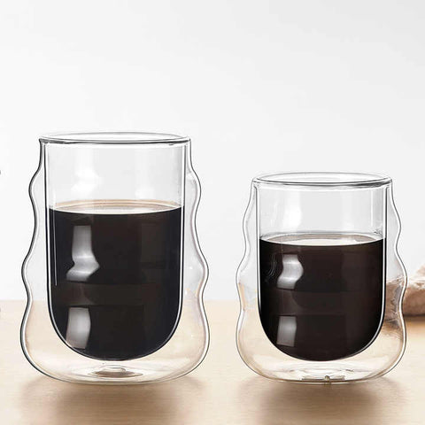 Wavy  Double wall glass Cup