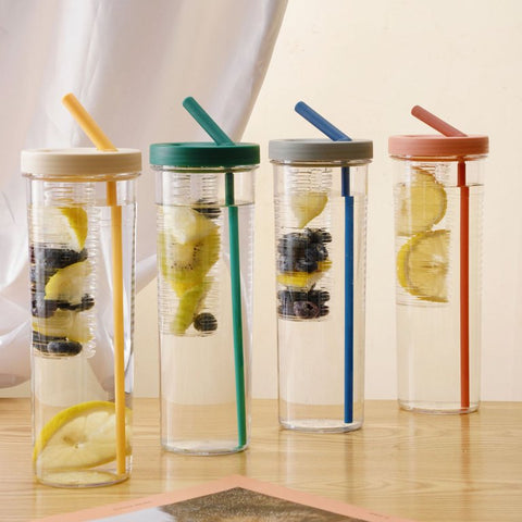 Fruit Infuser Water Bottle with Straw