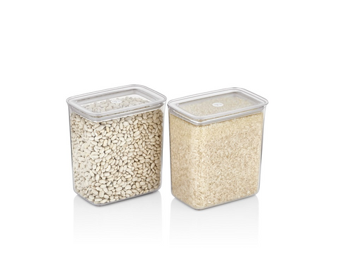 Rectangular Airtight Food Storage Containers Set of 2x2200ml