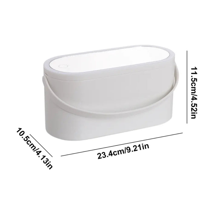 Portable Handheld Storage Makeup Case with Led Mirror