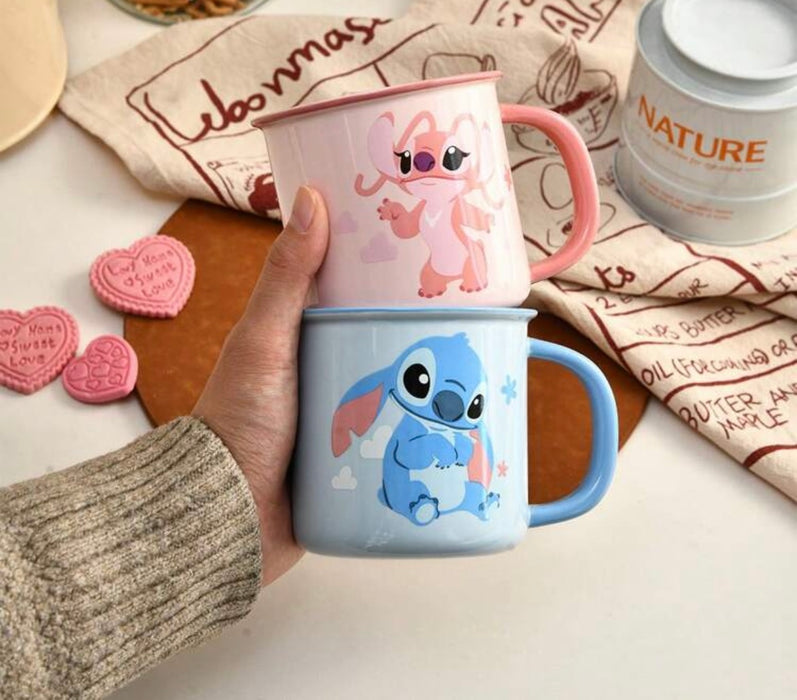 Disney Stitch & Angel Ceramic Mug – Pink or Blue