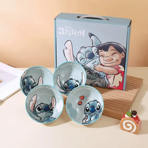Disney Stitch Ceramic Bowl Set – 4pcs