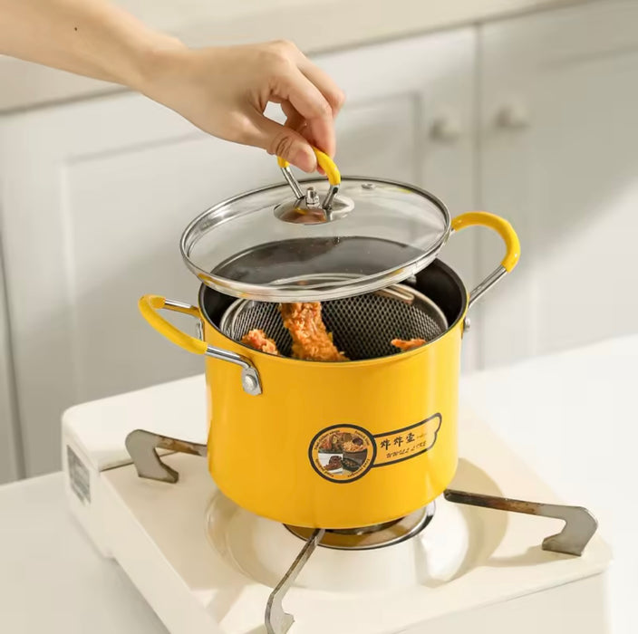 Cartoon Deep Fryer Pot with Basket – 2L / 3L