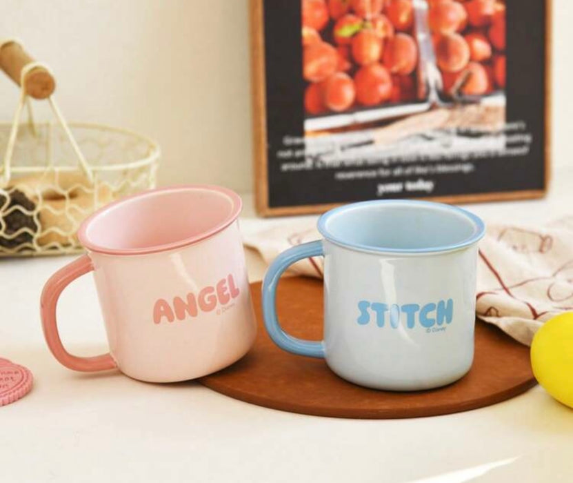 Disney Stitch & Angel Ceramic Mug – Pink or Blue