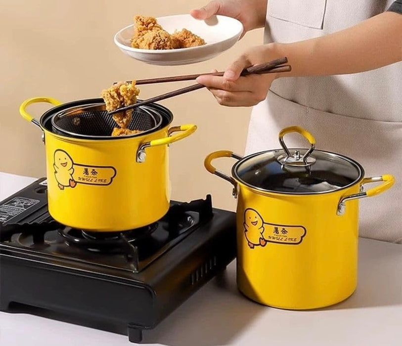 Cartoon Deep Fryer Pot with Basket – 2L / 3L