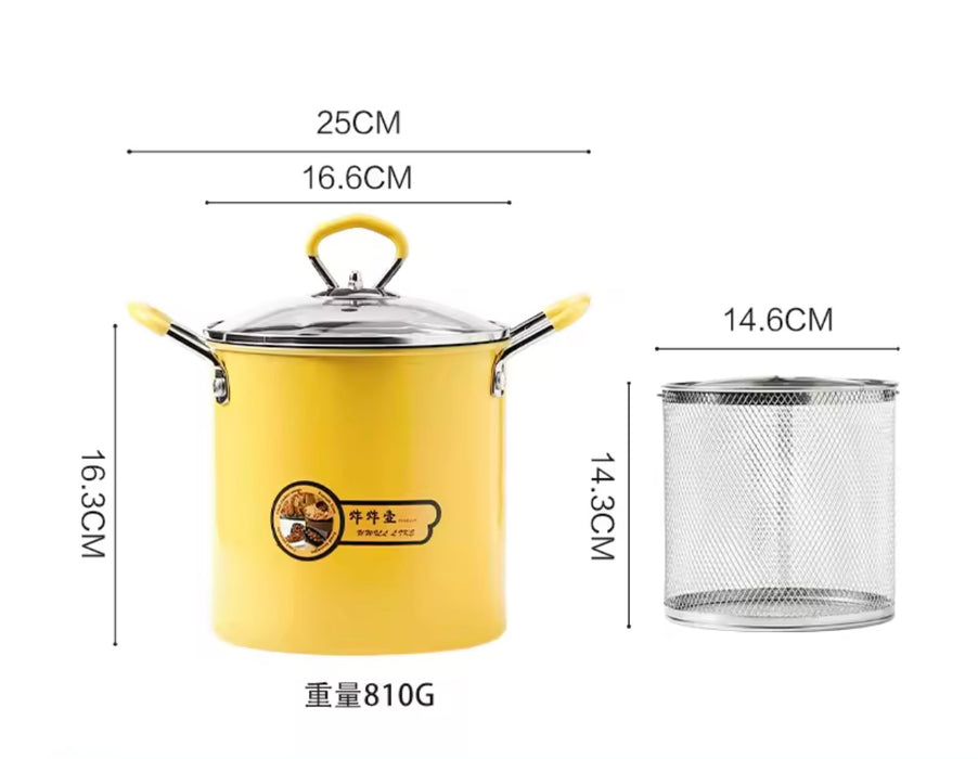 Cartoon Deep Fryer Pot with Basket – 2L / 3L