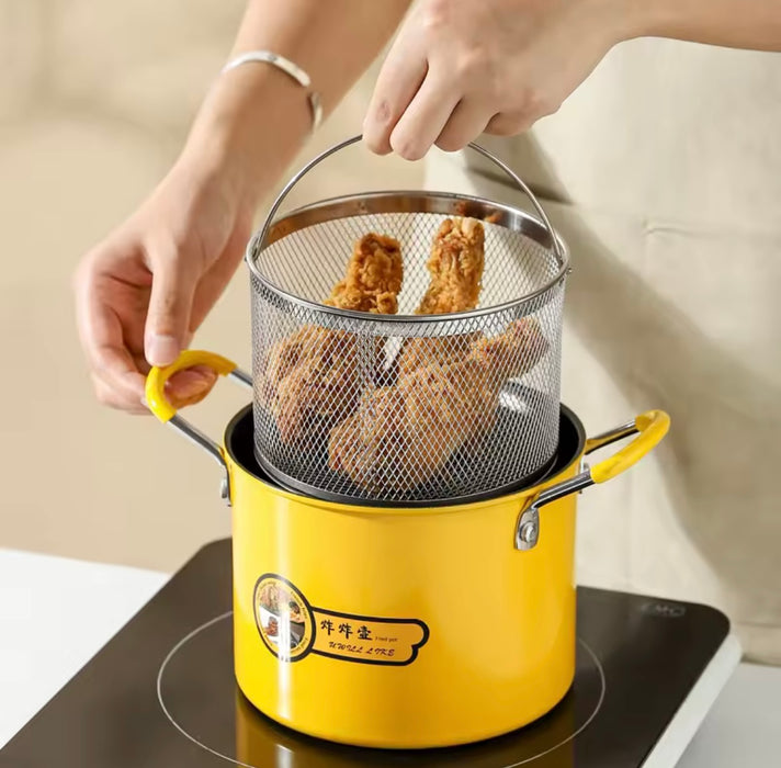 Cartoon Deep Fryer Pot with Basket – 2L / 3L