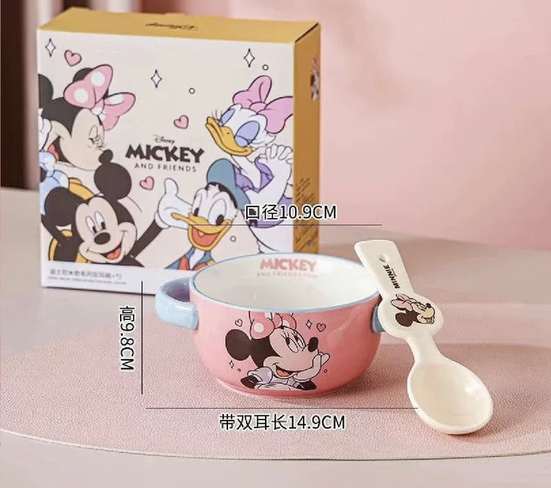 Mickey & Friends Ceramic Handle Bowl with spoons
