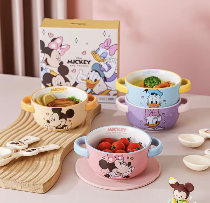 Mickey & Friends Ceramic Handle Bowl with spoons