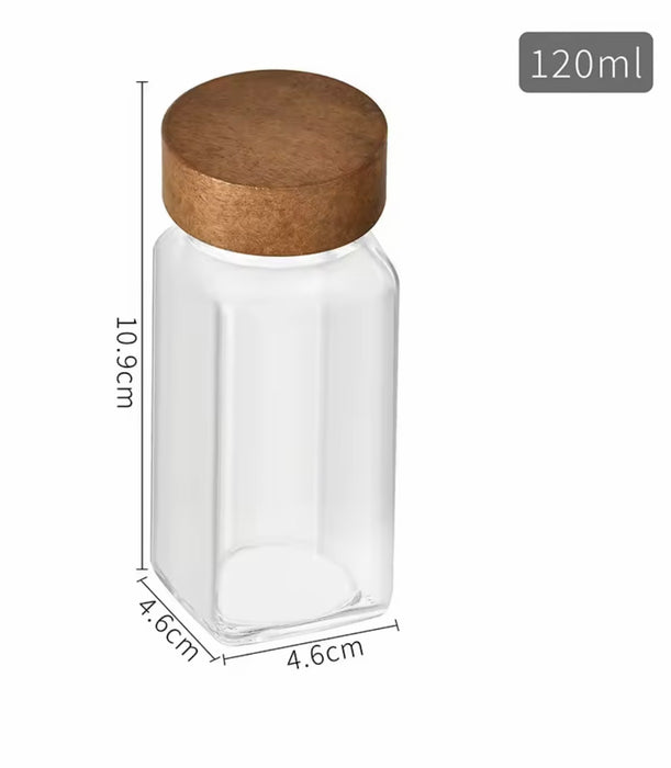 24-Piece Glass Spice Jar Set with Bamboo Lids