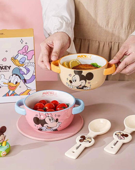 Mickey & Friends Ceramic Handle Bowl with spoons