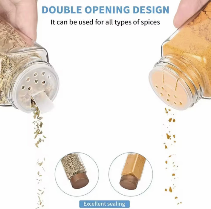 24-Piece Glass Spice Jar Set with Bamboo Lids