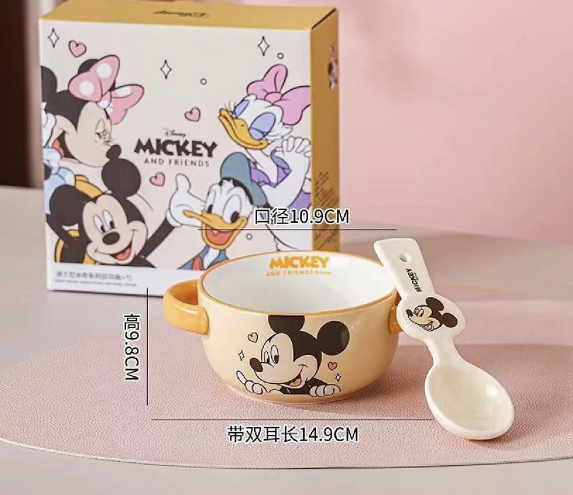 Mickey & Friends Ceramic Handle Bowl with spoons