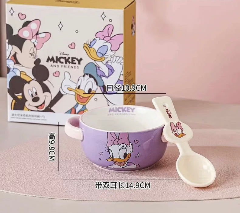Mickey & Friends Ceramic Handle Bowl with spoons