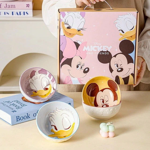 Disney Mickey & Friends Ceramic Bowl Set – 4 Pieces